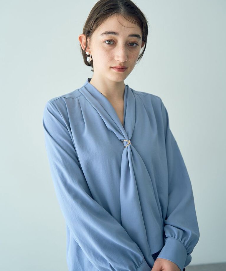 YECCA VECCA「スカーフリング付きボウタイブラウス」|シャツ・ブラウス|