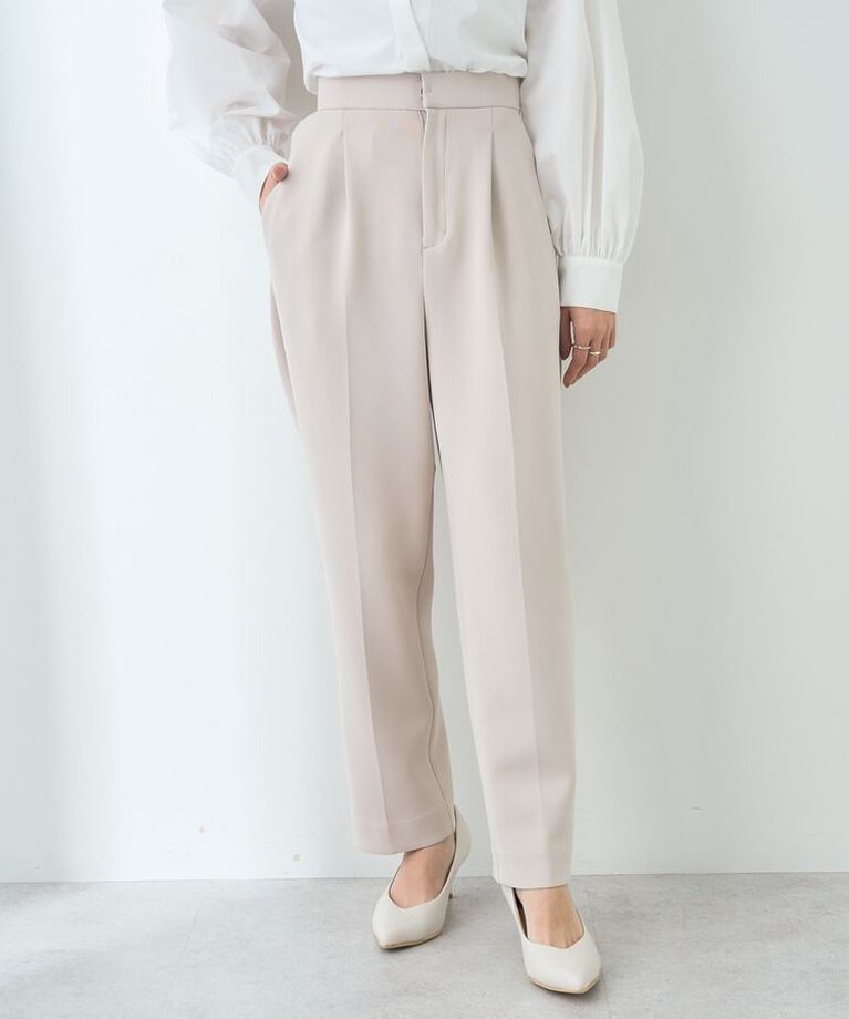 YECCA VECCA「タックテーパードパンツ」|その他|Beige