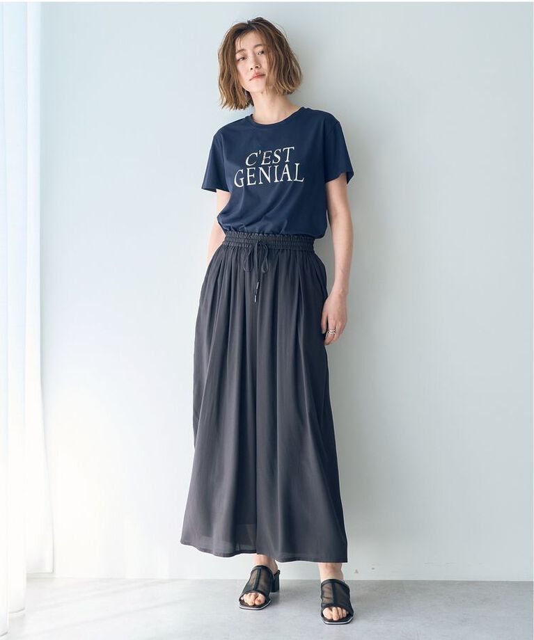 YECCA VECCA「シルキータックワイドパンツ」|その他|
