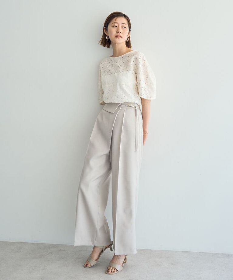 YECCA VECCA「ラペルデザインワイドパンツ」|その他|