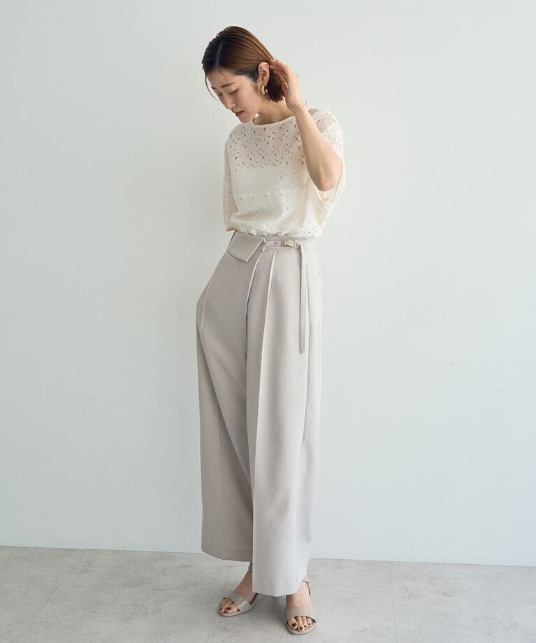 YECCA VECCA「ラペルデザインワイドパンツ」|その他|