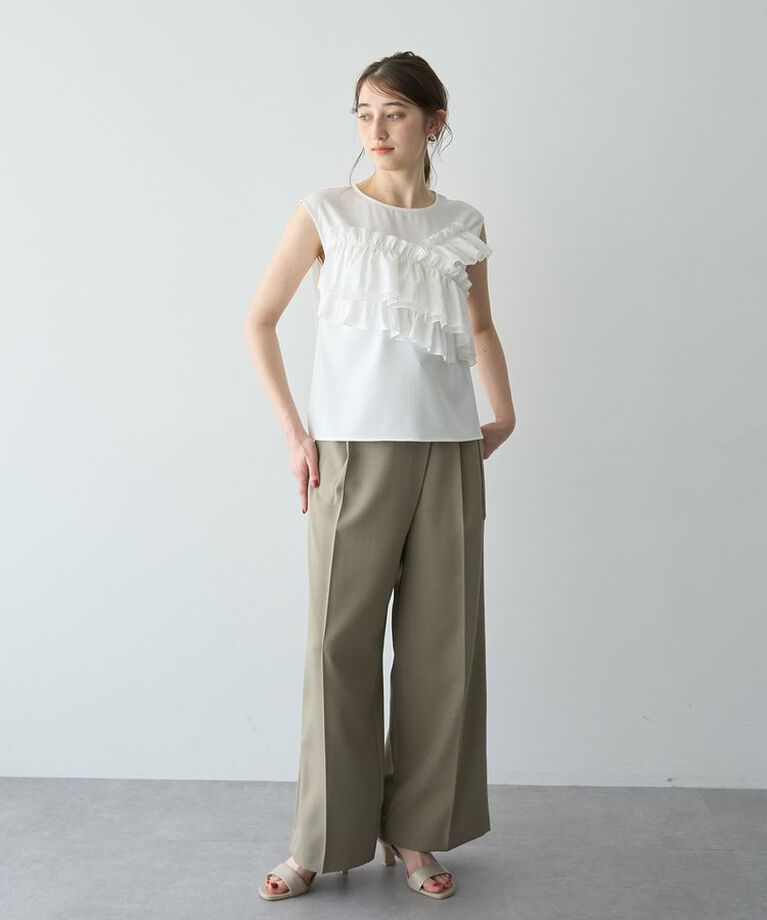 YECCA VECCA「ラペルデザインワイドパンツ」|その他|