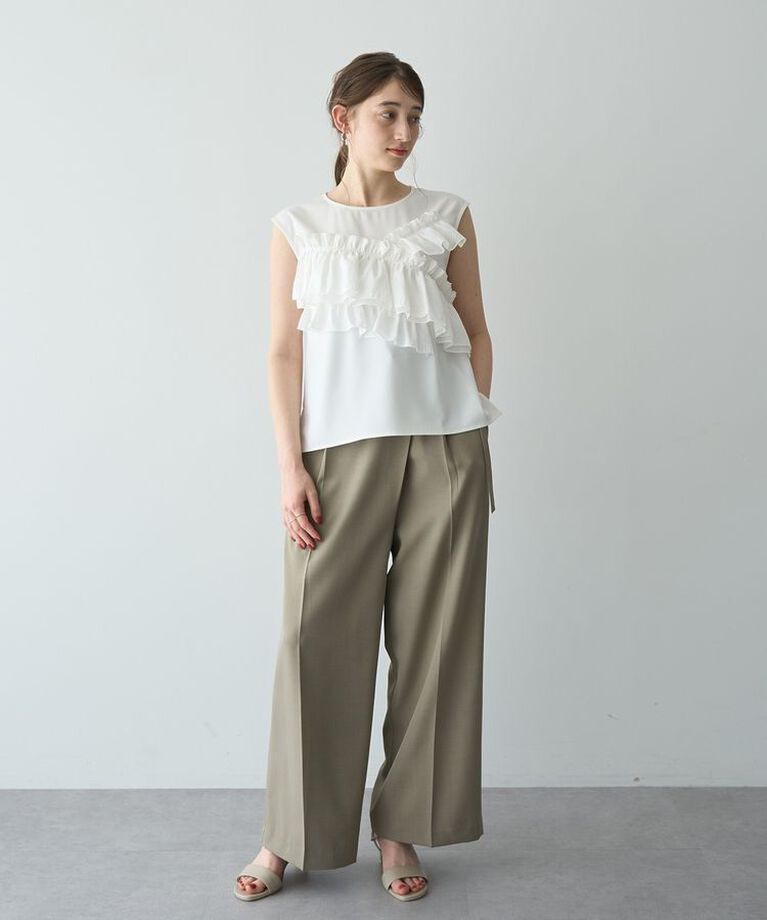 YECCA VECCA「ラペルデザインワイドパンツ」|その他|