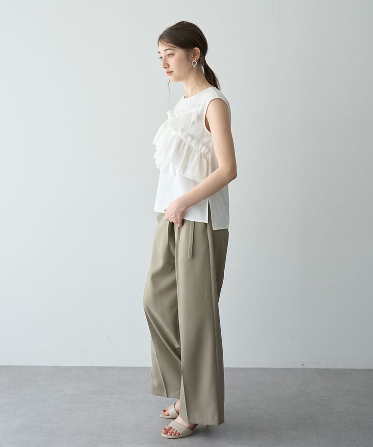 YECCA VECCA「ラペルデザインワイドパンツ」|その他|