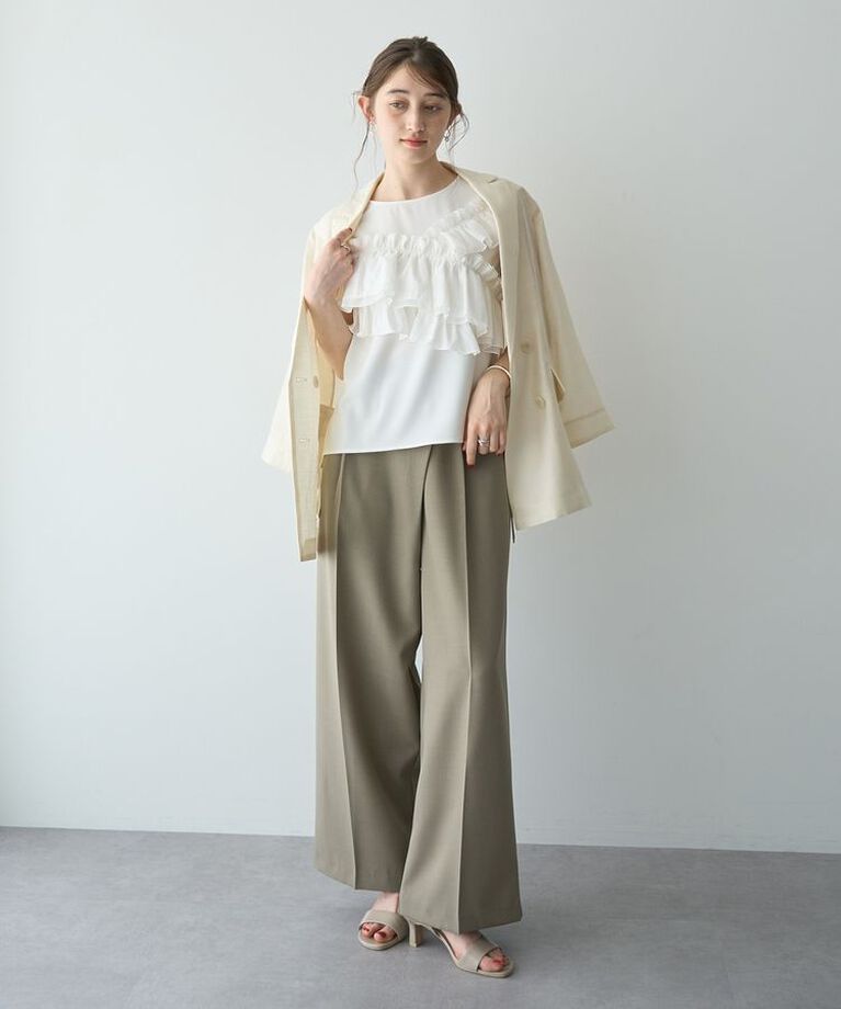 YECCA VECCA「ラペルデザインワイドパンツ」|その他|