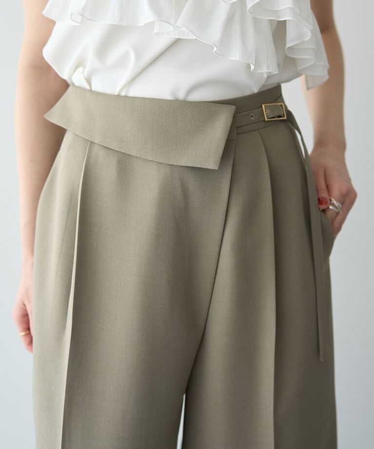 YECCA VECCA「ラペルデザインワイドパンツ」|その他|