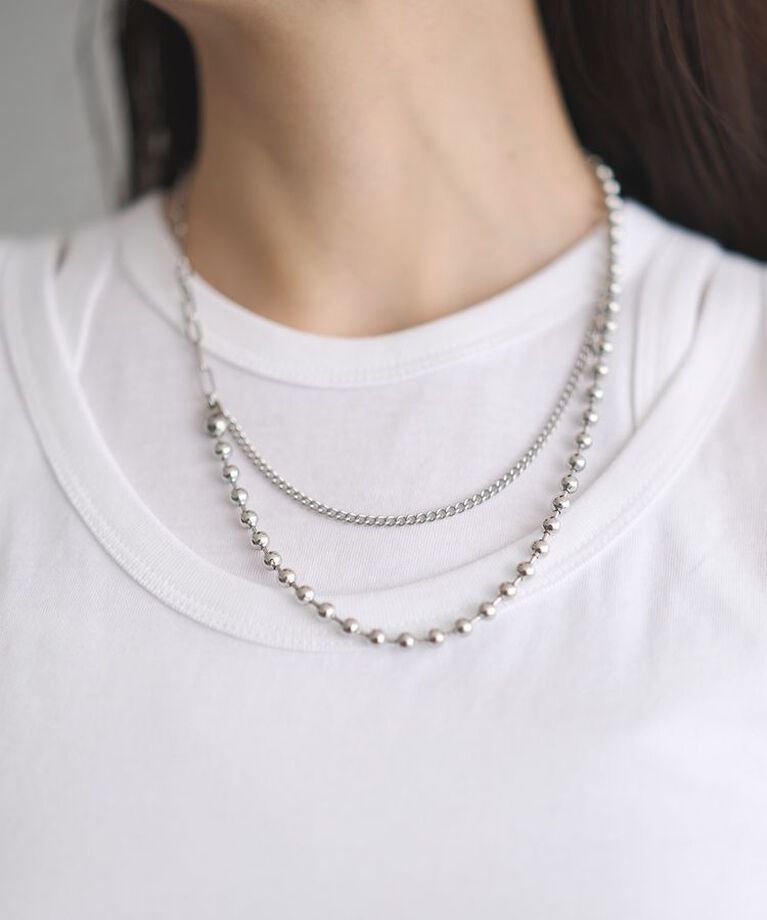 GARAGE OF GOOD CLOTHING「STAINLESS２連ボールチェーンネックレス」|ネックレス|Silver