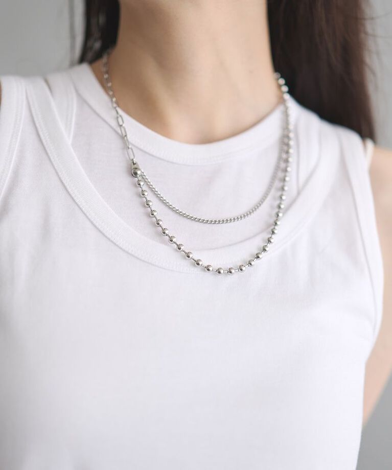 GARAGE OF GOOD CLOTHING「STAINLESS２連ボールチェーンネックレス」|ネックレス|