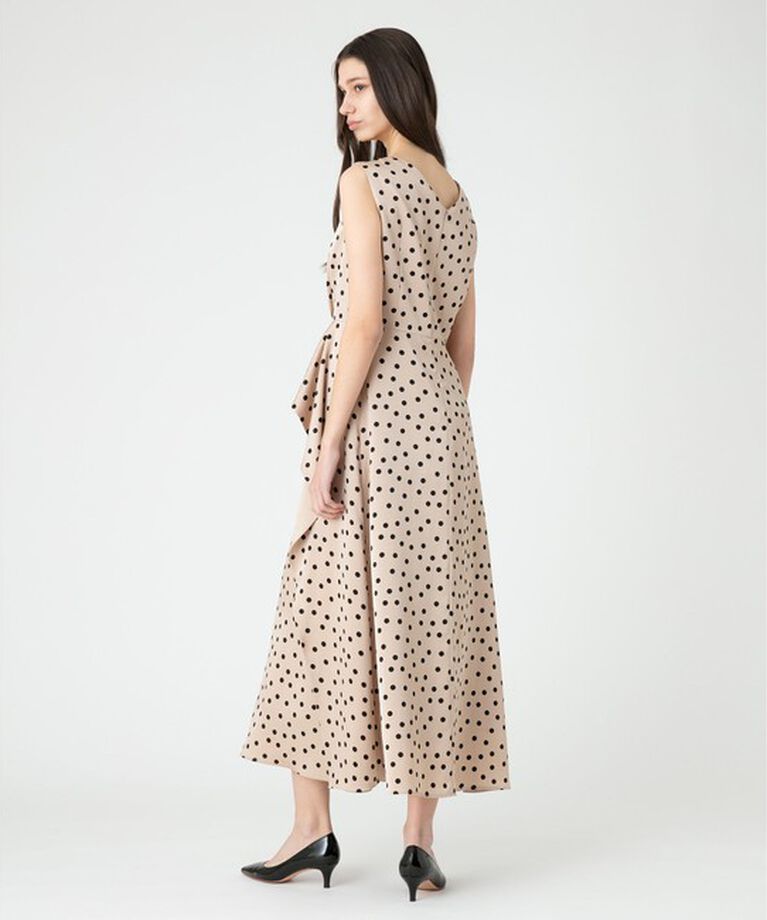LOULOU WILLOUGHBY「【LOULOU WILLOUGHBY】サテンドットノースリーブワンピース」|ワンピース|