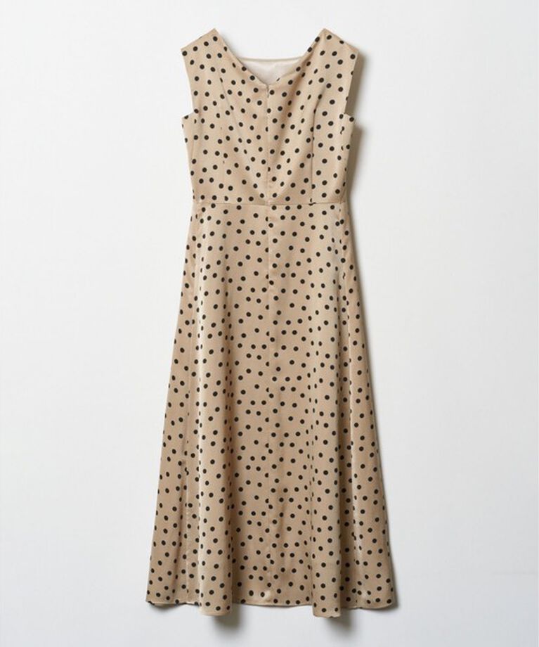 LOULOU WILLOUGHBY「【LOULOU WILLOUGHBY】サテンドットノースリーブワンピース」|ワンピース|
