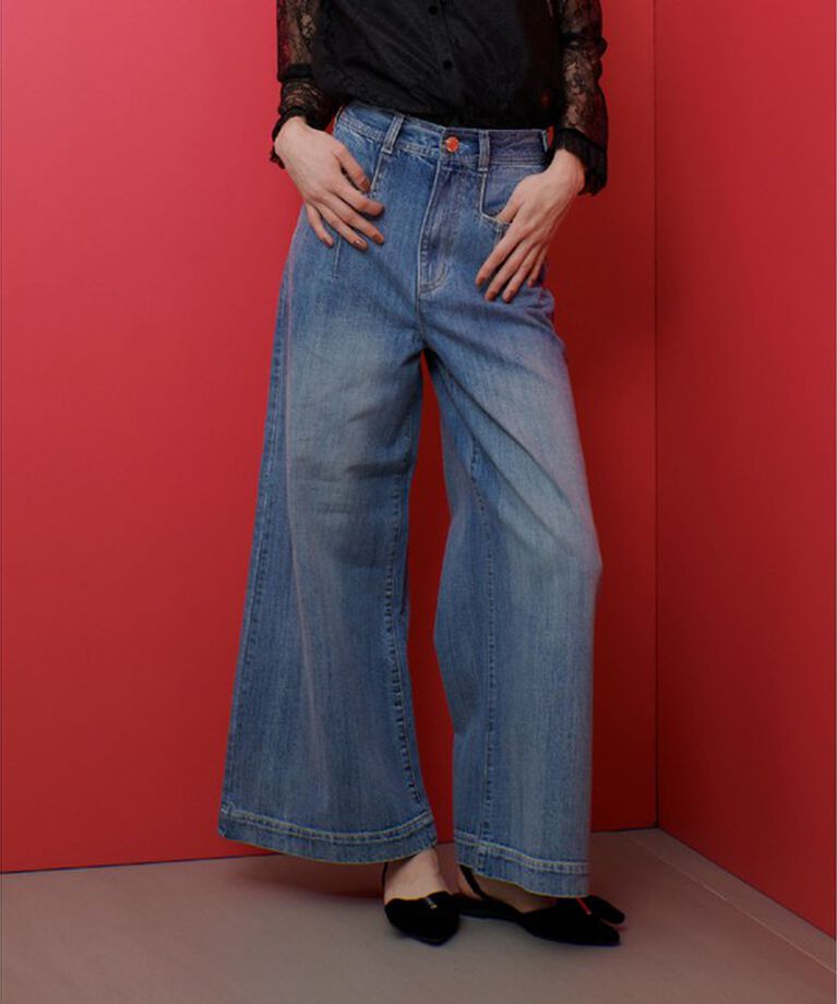 LOULOU WILLOUGHBY「【LOULOU WILLOUGHBY】デニムバギーパンツ」|デニム|ブルー