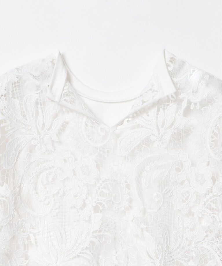 LOULOU WILLOUGHBY「【LOULOU WILLOUGHBY】レースドッキングプルオーバー」|Tシャツ・カットソー|