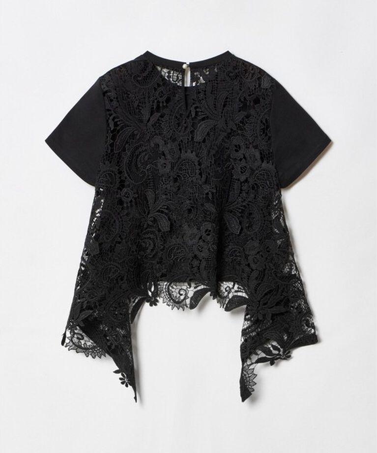 LOULOU WILLOUGHBY「【LOULOU WILLOUGHBY】レースドッキングプルオーバー」|Tシャツ・カットソー|