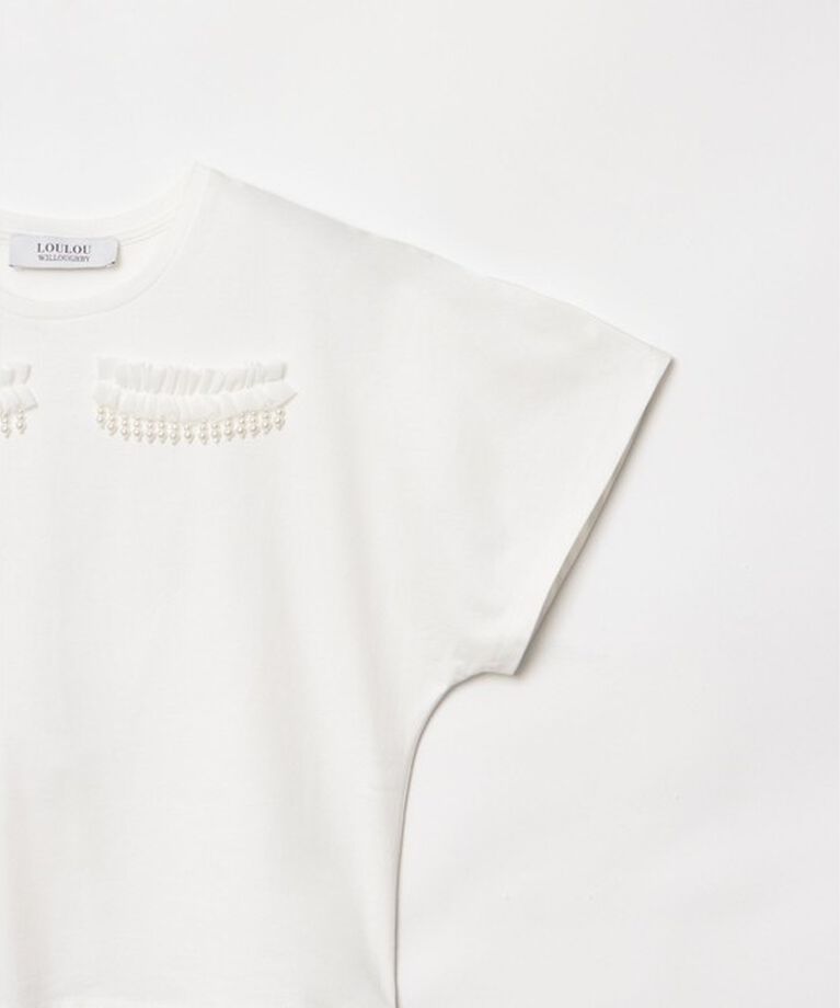 LOULOU WILLOUGHBY「【LOULOU WILLOUGHBY】ワイドスリーブアイラッシュT」|Tシャツ・カットソー|