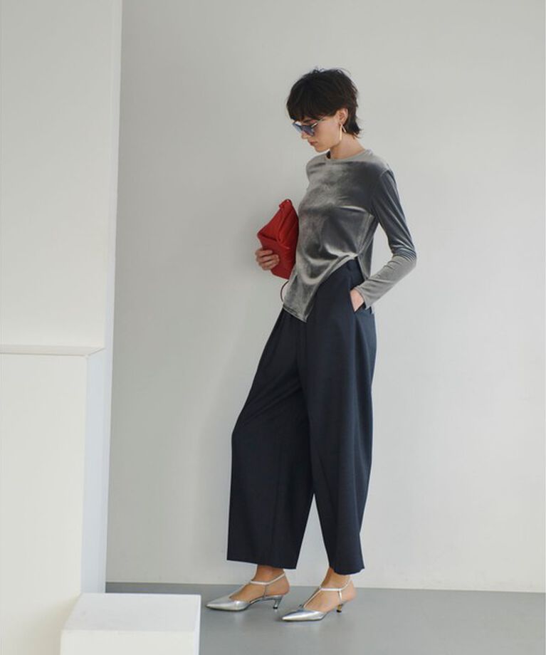 allureville「ベロアアシメスリットプルオーバー」|Tシャツ・カットソー|