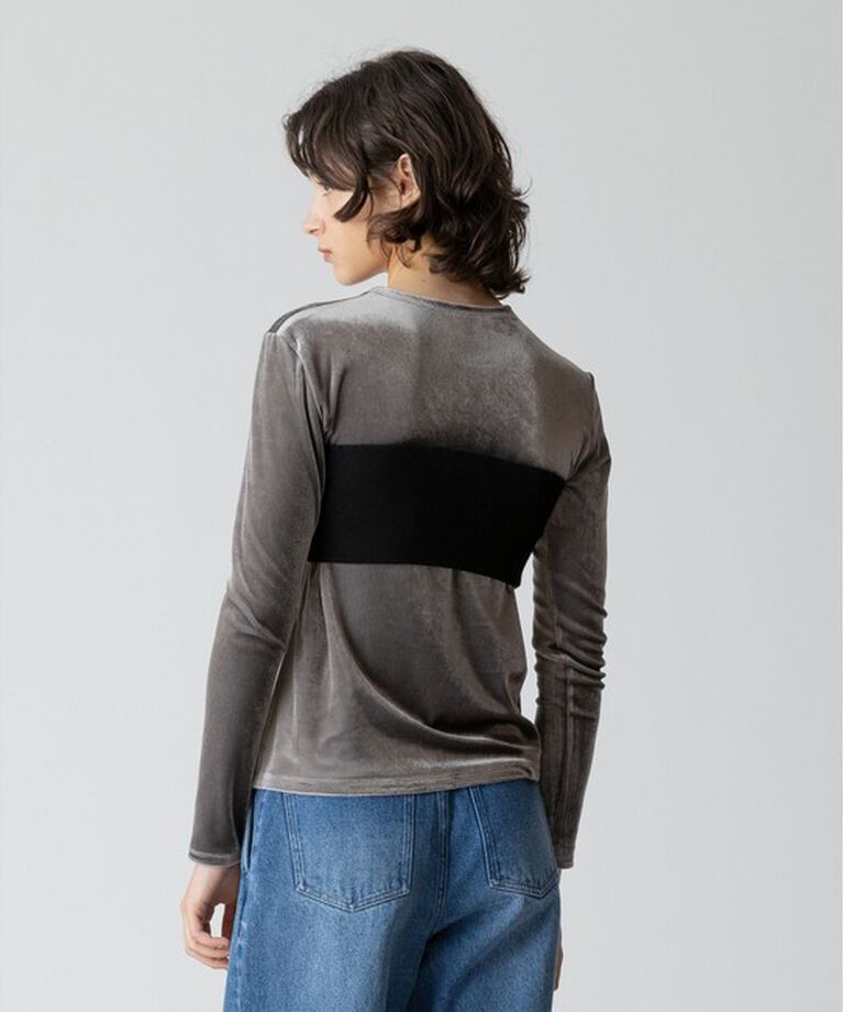 allureville「ベロアアシメスリットプルオーバー」|Tシャツ・カットソー|