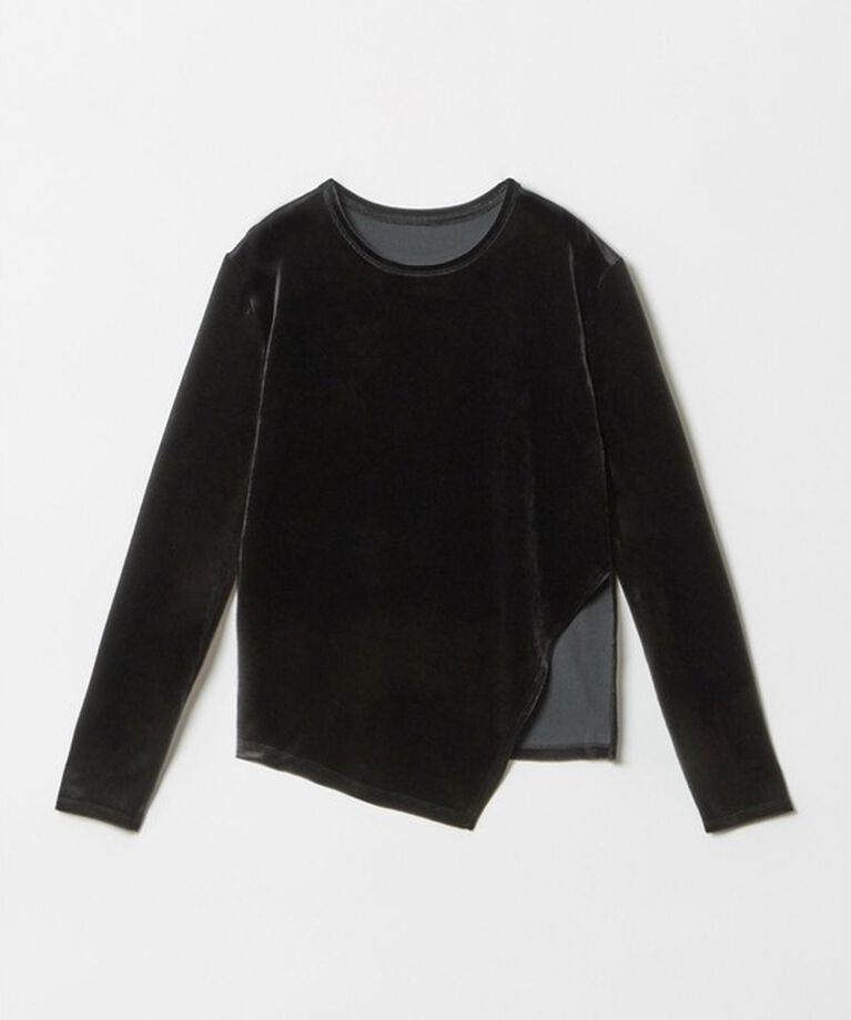 allureville「ベロアアシメスリットプルオーバー」|Tシャツ・カットソー|