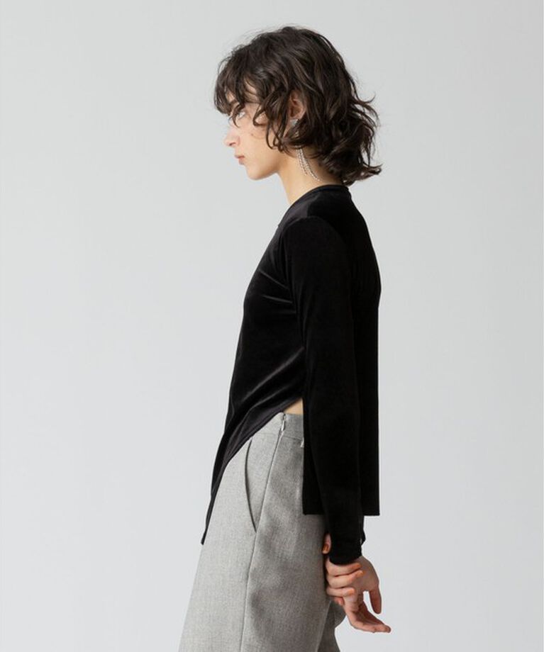 allureville「ベロアアシメスリットプルオーバー」|Tシャツ・カットソー|
