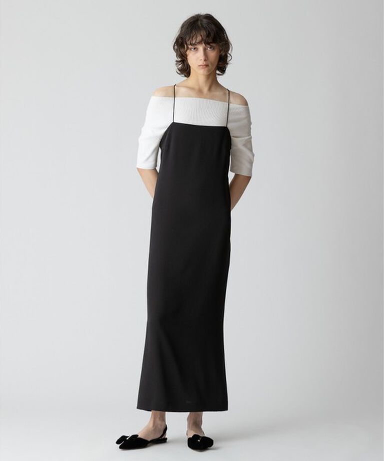 allureville「バックスラッシュディテールキャミワンピース」|ワンピース|ブラック
