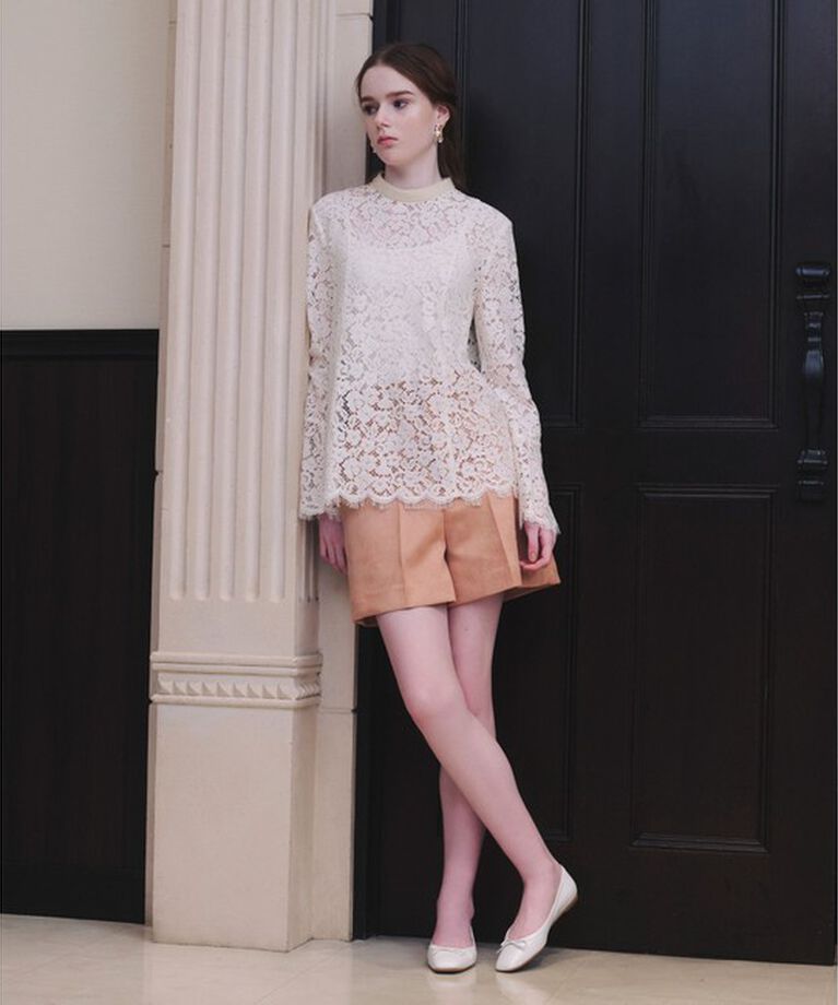 LOULOU WILLOUGHBY「【LOULOU WILLOUGHBY】パールネックレースブラウス」|シャツ・ブラウス|