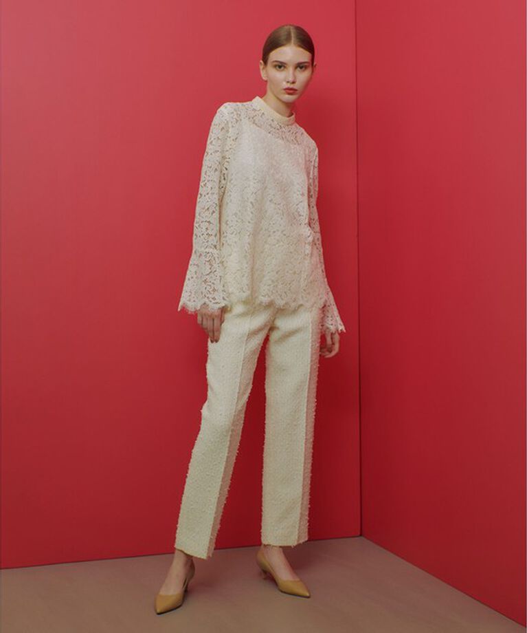LOULOU WILLOUGHBY「【LOULOU WILLOUGHBY】パールネックレースブラウス」|シャツ・ブラウス|