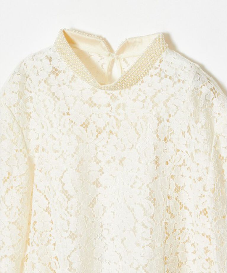 LOULOU WILLOUGHBY「【LOULOU WILLOUGHBY】パールネックレースブラウス」|シャツ・ブラウス|
