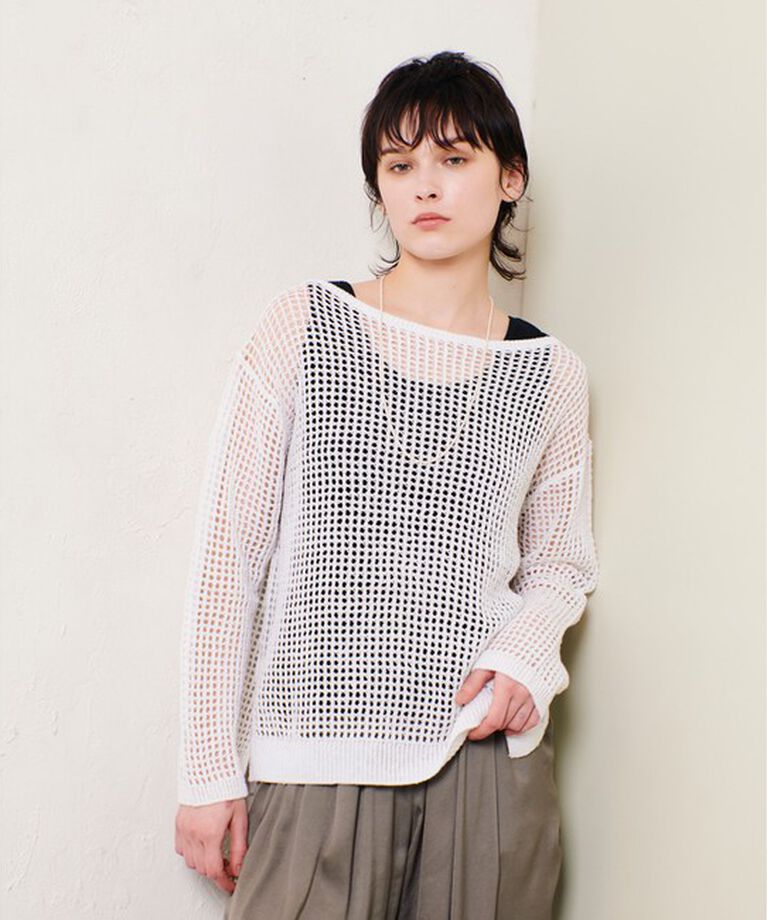 allureville「リネンコードメッシュプルオーバー」|ニット・セーター|
