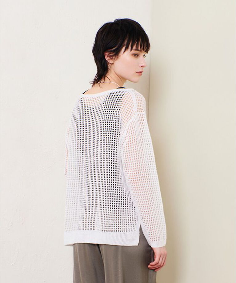 allureville「リネンコードメッシュプルオーバー」|ニット・セーター|