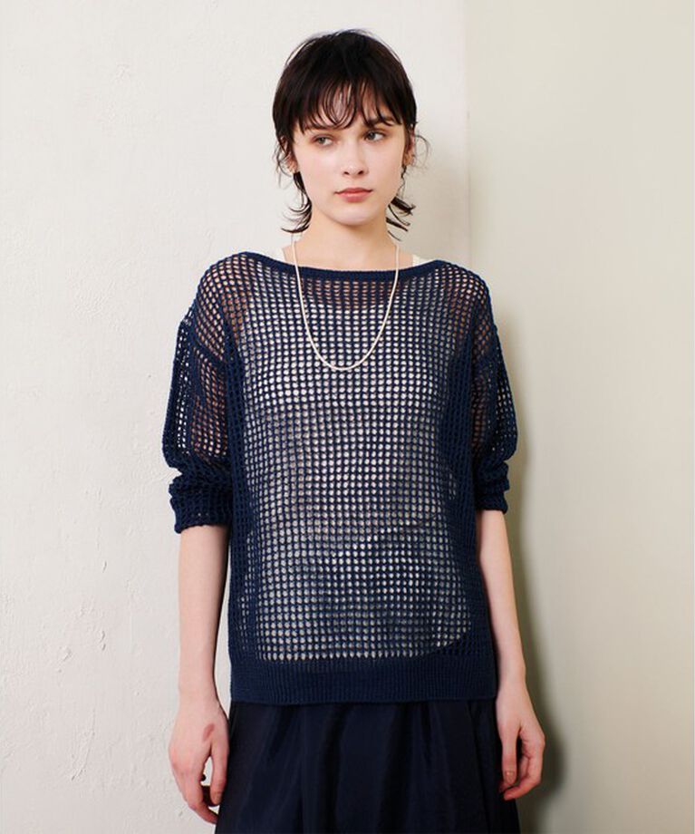 allureville「リネンコードメッシュプルオーバー」|ニット・セーター|