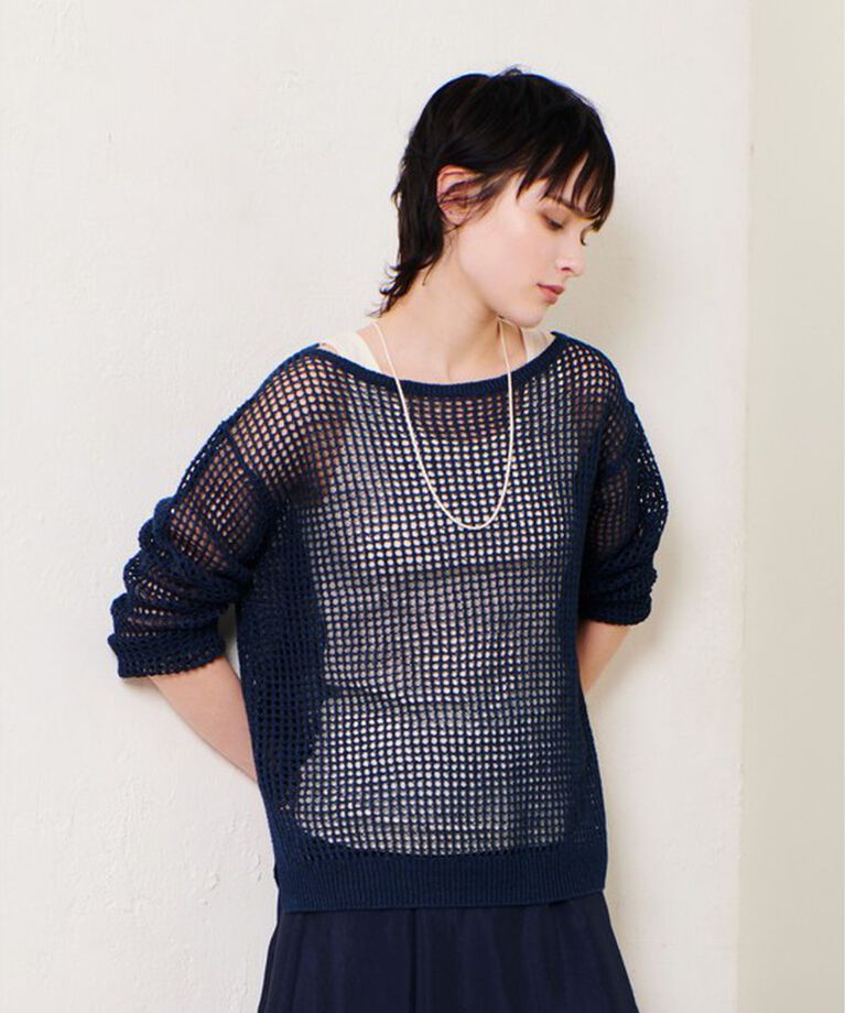 allureville「リネンコードメッシュプルオーバー」|ニット・セーター|