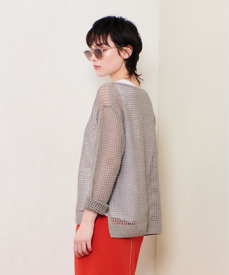 allureville「リネンコードメッシュプルオーバー」|ニット・セーター|