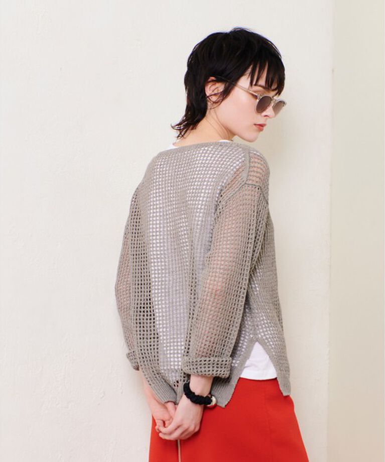 allureville「リネンコードメッシュプルオーバー」|ニット・セーター|