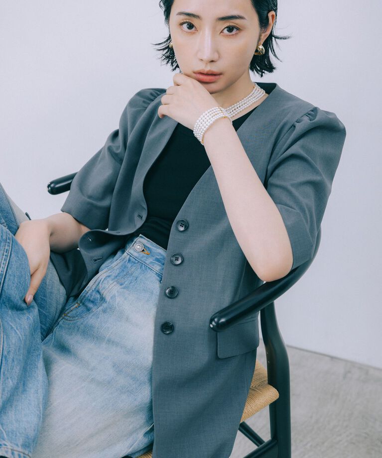 BABYLONE「【柳橋唯さんコラボアイテム】5分袖パフスリーブジャケット」|テーラードジャケット|