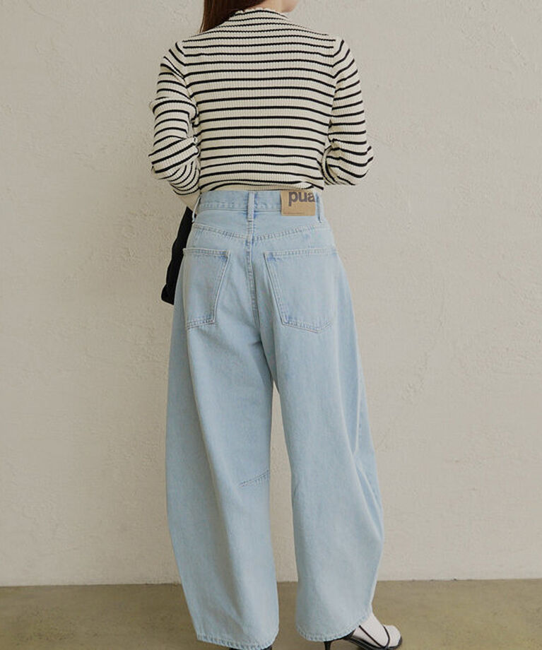  「【低身長・高身長対応/サイズ展開あり】デニムカーブレッグパンツ」|その他|
