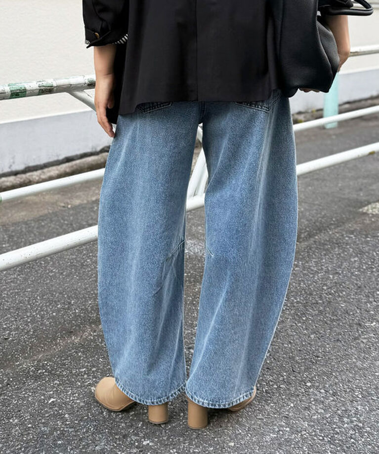  「【低身長・高身長対応/サイズ展開あり】デニムカーブレッグパンツ」|その他|