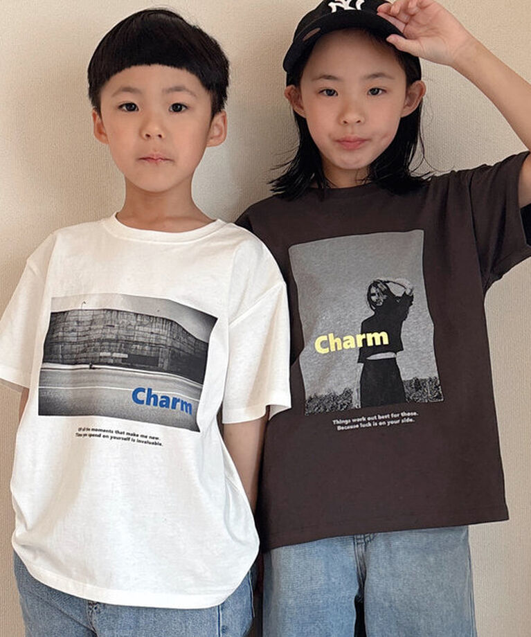  「【＠remi_usus企画 / KIDS】CharmフォトプリントTシャツ」|プルオーバー|