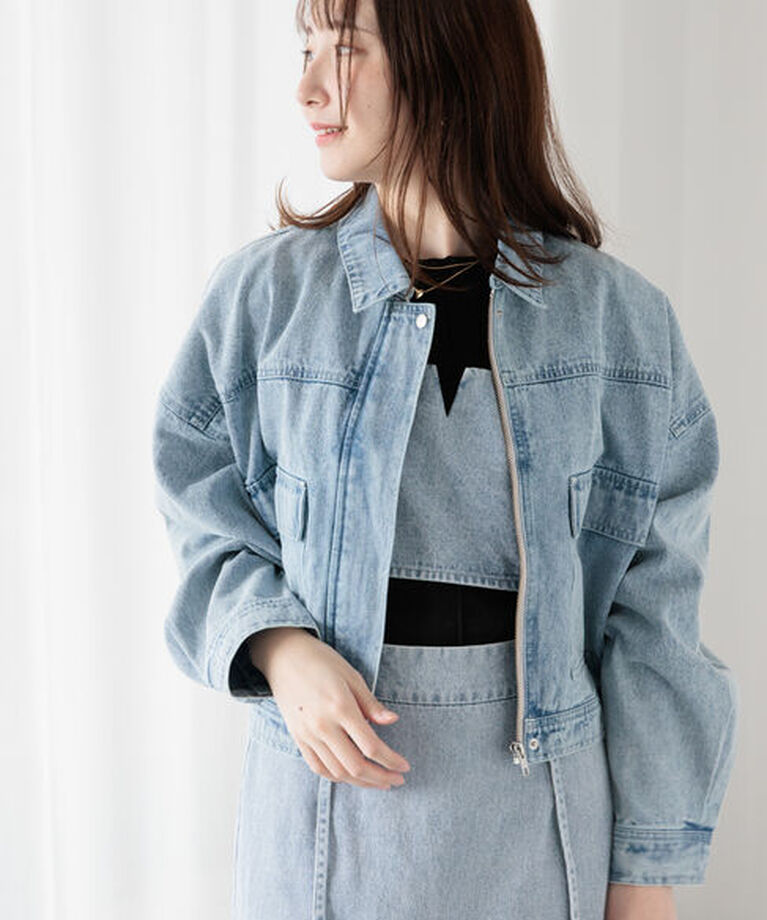 Te chichi TERRASSE「クロップドジャケット(セットアップ可)《2025spring catalog item》」|その他|ブルー