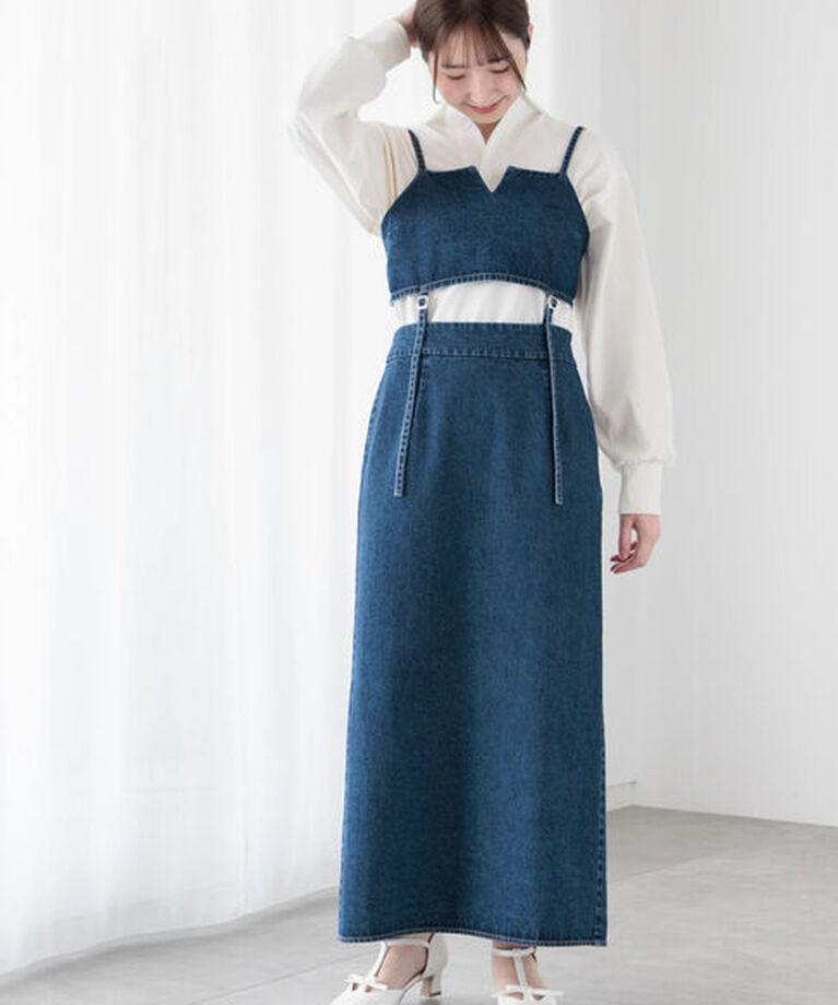Te chichi TERRASSE「ビスチェ2WAYキャミワンピース(セットアップ可)《2025spring catalog item》」|ワンピース|ネイビー