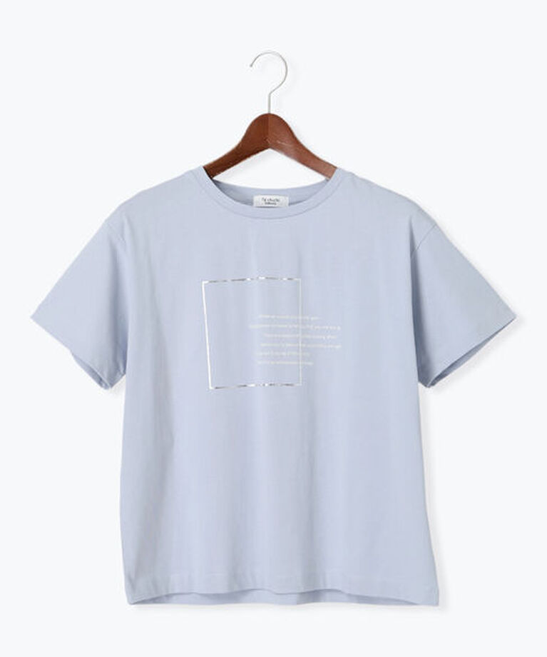 Te chichi TERRASSE「箔ロゴプリントTシャツ」|Tシャツ・カットソー|ブルー