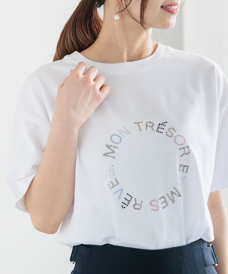 Te chichi「ラインストーンサークルロゴTシャツ」|Tシャツ・カットソー|オフホワイト