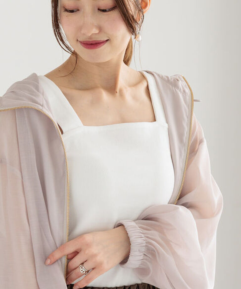 Te chichi「スクエアネックテレコタンクトップ」|Tシャツ・カットソー|オフホワイト