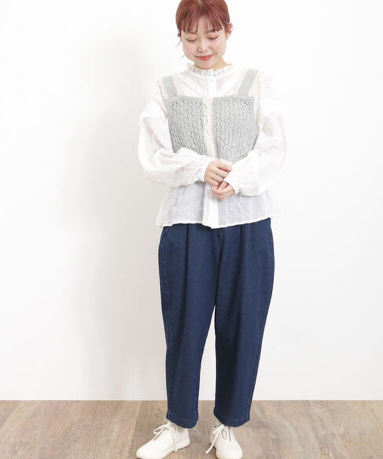 Samansa Mos2「【S/Lサイズ WEB限定】デニム/ツイルカーブパンツ」|その他|