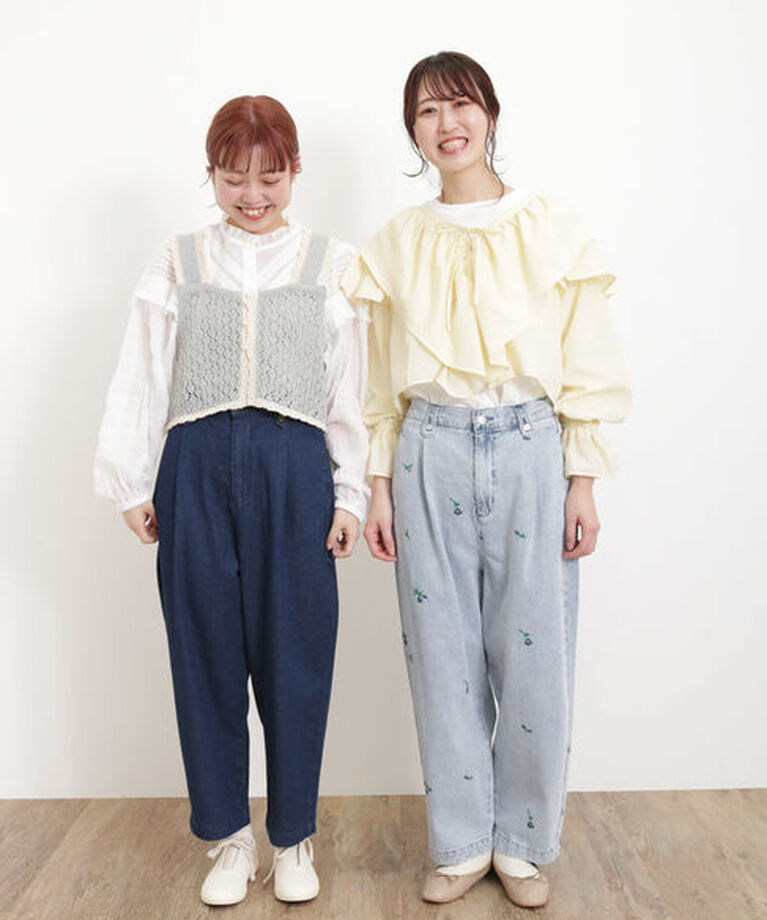 Samansa Mos2「【S/Lサイズ WEB限定】デニム/ツイルカーブパンツ」|その他|