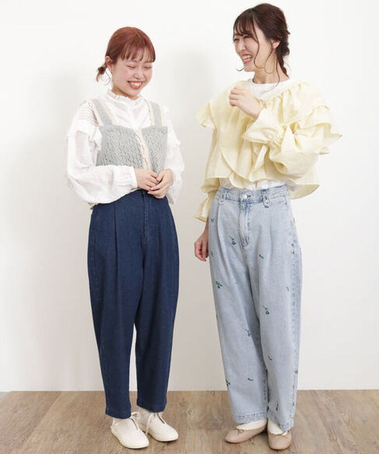 Samansa Mos2「【S/Lサイズ WEB限定】デニム/ツイルカーブパンツ」|その他|
