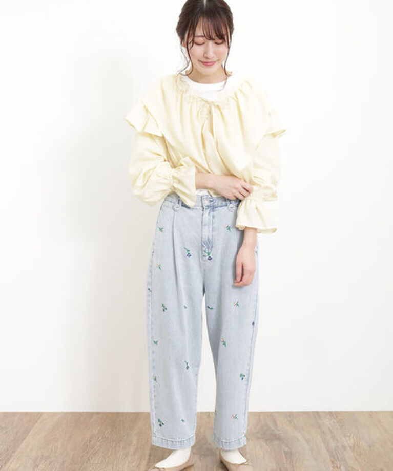 Samansa Mos2「【S/Lサイズ WEB限定】デニム/ツイルカーブパンツ」|その他|