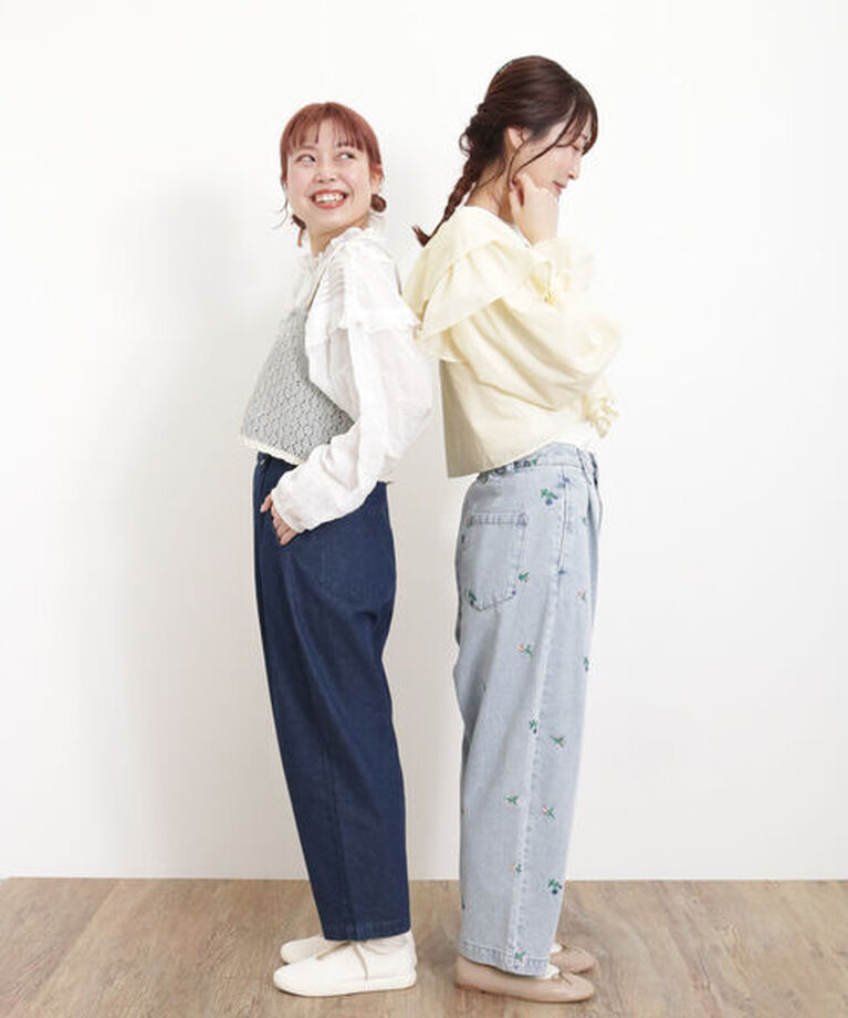 Samansa Mos2「【S/Lサイズ WEB限定】デニム/ツイルカーブパンツ」|その他|