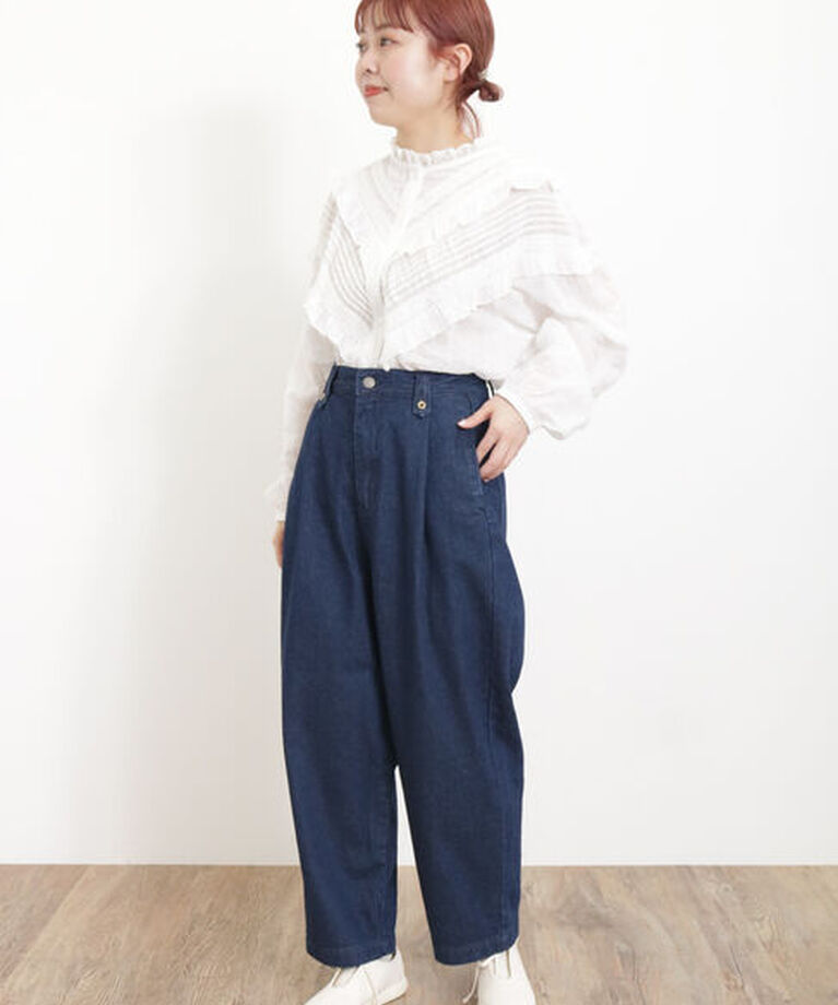 Samansa Mos2「【S/Lサイズ WEB限定】デニム/ツイルカーブパンツ」|その他|