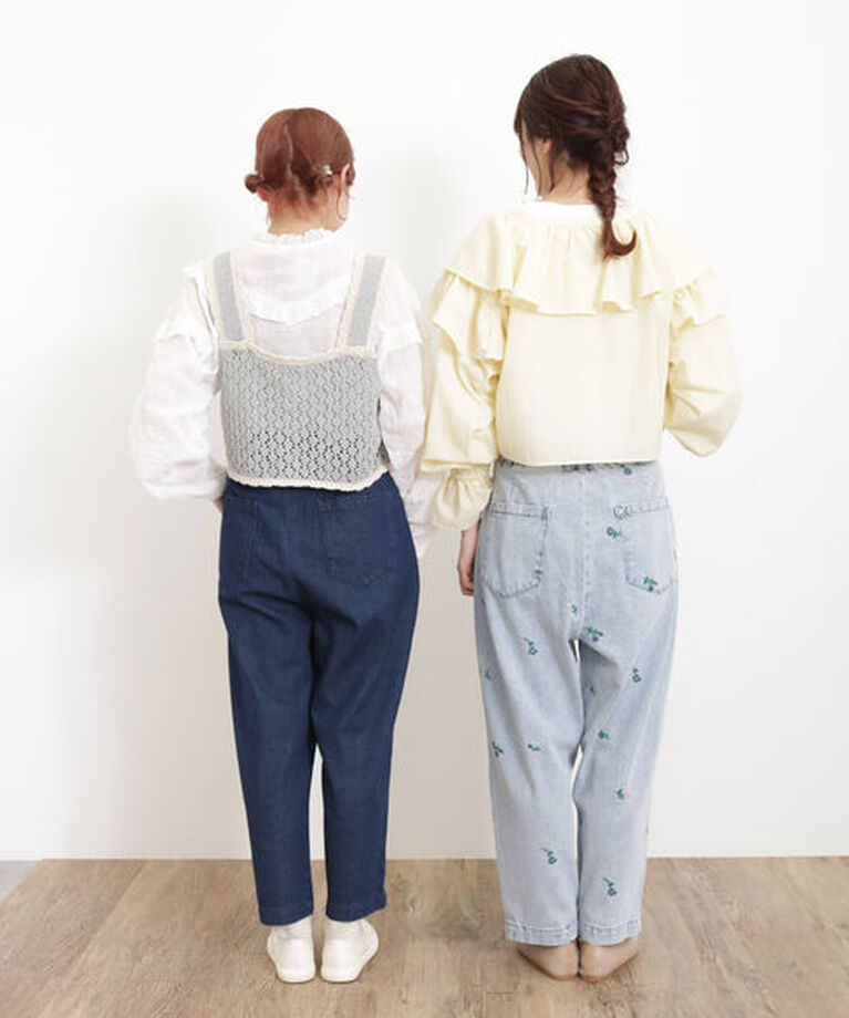 Samansa Mos2「【S/Lサイズ WEB限定】デニム/ツイルカーブパンツ」|その他|