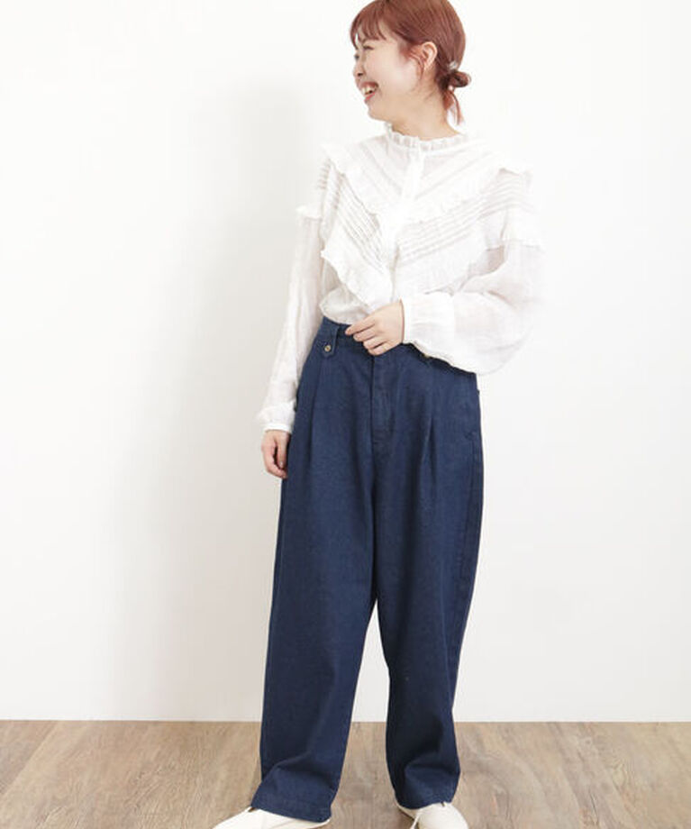Samansa Mos2「【S/Lサイズ WEB限定】デニム/ツイルカーブパンツ」|その他|