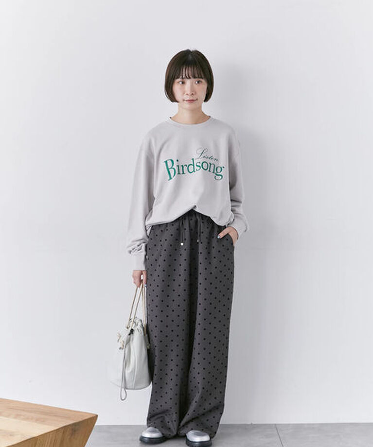 Samansa Mos2 blue「フロッキードットイージーパンツ」|その他|